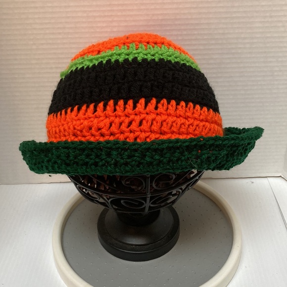 BUCKET HAT Multicolored Rainbow Handmade Crochet UNISEX One Size Fits Most - Picture 2 of 12